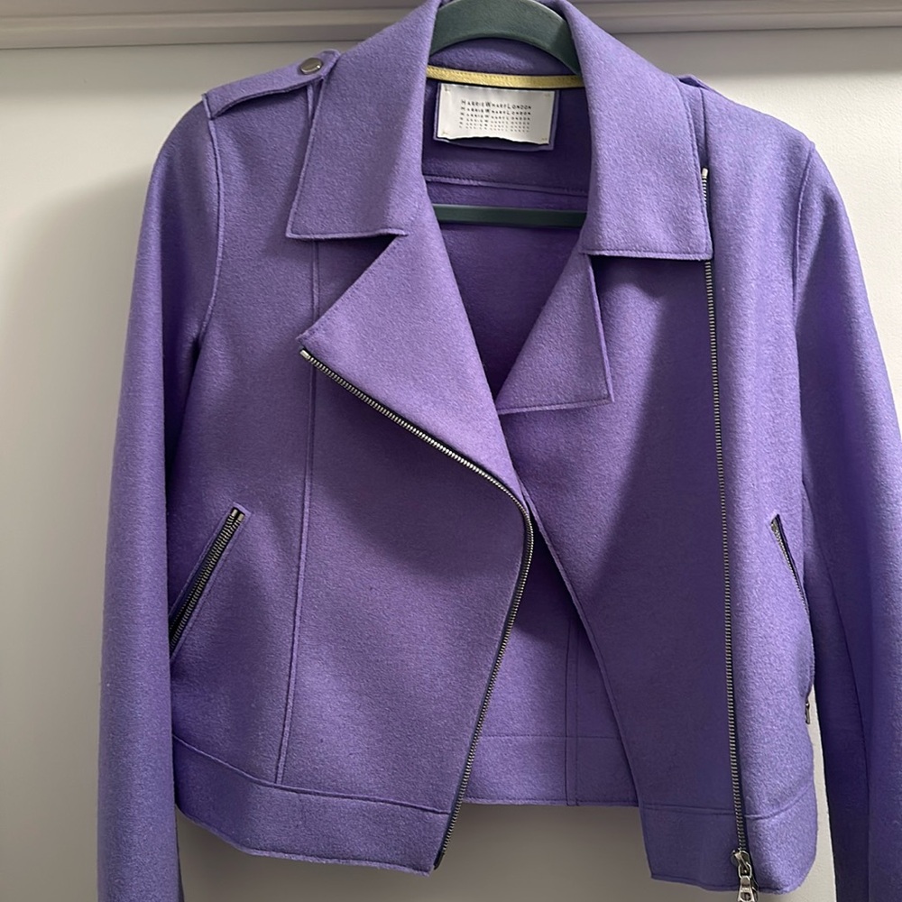 Harris Wharf London Cropped Pressed Wool Peacoat View 6